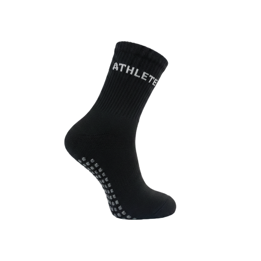 Athletic Socks with Silicone Grip | Anti-Skid Performance Fit | Black